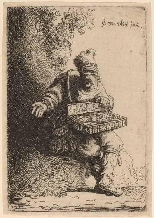 Framed Print : The Peddler, 1632. Creator: Jan Georg van Vliet Framed Print : The Peddler, 1632. Creator: Jan Georg van Vliet
