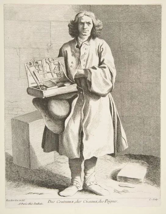 Framed Print : Peddler of Knives, Scissors and Combs, 1742. Creator: Caylus, Anne-Claude-Philippe de Framed Print : Peddler of Knives, Scissors and Combs, 1742. Creator: Caylus, Anne-Claude-Philippe de