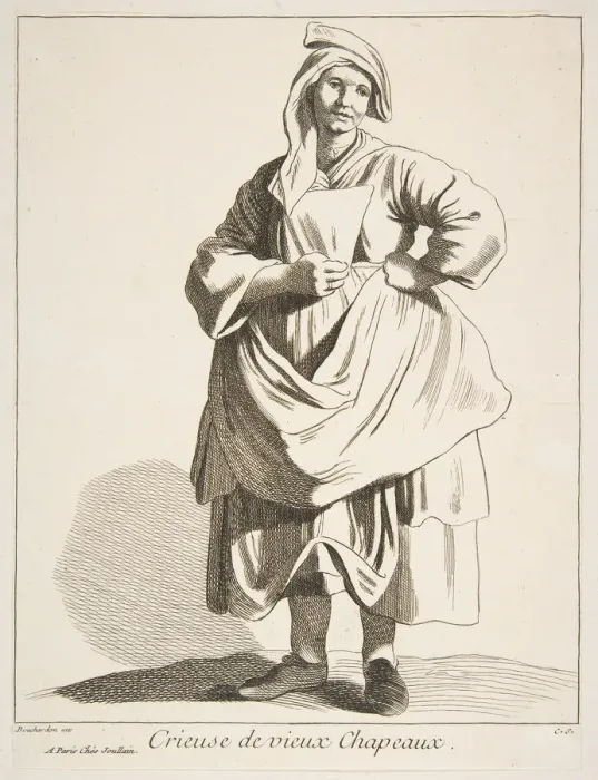 Framed Print : Peddler of Old Hats, 1742. Creator: Caylus, Anne-Claude-Philippe de