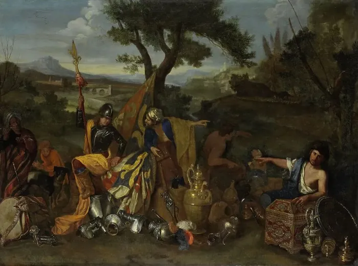 Framed Print : The Peddlers, 1635-1650. Creator: Andrea de Leone Framed Print : The Peddlers, 1635-1650. Creator: Andrea de Leone