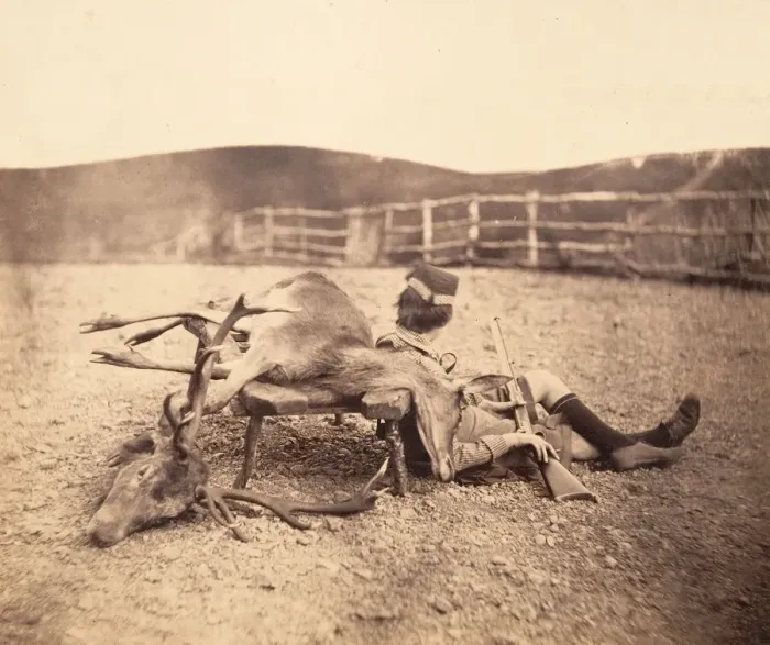Framed Print : [Peel Ross with Hunting Trophies], ca. 1856-1859. Creator: Horatio Ross