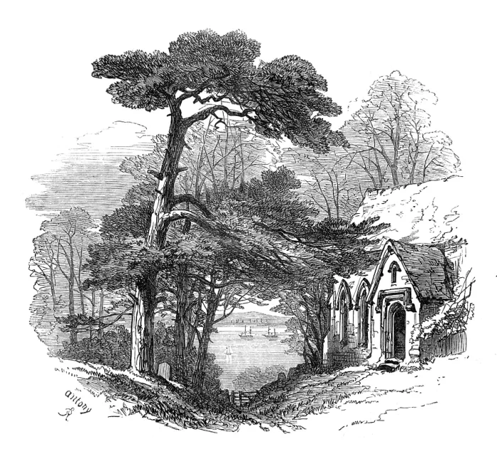 Framed Print : A peep from the churchyard, St. Anthony, Cornwall, 1874. Creator: Unknown Framed Print : A peep from the churchyard, St. Anthony, Cornwall, 1874. Creator: Unknown