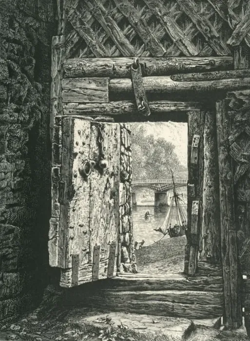 Framed Print : A Peep through the Gateway, Chepstow Castle, c1870 Framed Print : A Peep through the Gateway, Chepstow Castle, c1870