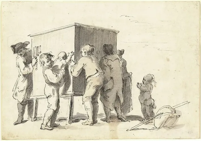 Framed Print : The Peep-Show, 1765 / 1766. Creator: Pietro Antonio Novelli Framed Print : The Peep-Show, 1765 / 1766. Creator: Pietro Antonio Novelli