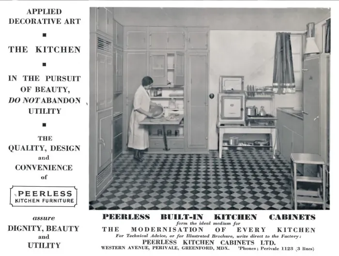 Framed Print : Peerless Built-In Kitchen Cabinets, 1935 Framed Print : Peerless Built-In Kitchen Cabinets, 1935