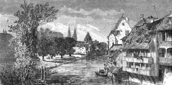 Framed Print : The Pegnitz river, intersecting the city of Nuremberg; From Alsace to the Hartz, 1975. Creator: Unknown Framed Print : The Pegnitz river, intersecting the city of Nuremberg; From Alsace to the Hartz, 1975. Creator: Unknown
