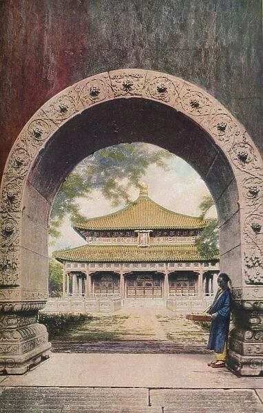 Peking, c1930s. Peking. In the grounds of the Hall of Classics are tablets