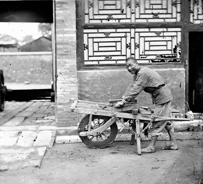 Framed Print : Peking, Pechili province, China: a knife-grinder, 1869. Creator: John Thomson Framed Print : Peking, Pechili province, China: a knife-grinder, 1869. Creator: John Thomson
