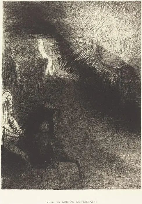 Framed Print : Pélerin du monde sublunaire (Pilgrim of the sublunary world), 1891. Creator: Odilon Redon Framed Print : Pélerin du monde sublunaire (Pilgrim of the sublunary world), 1891. Creator: Odilon Redon