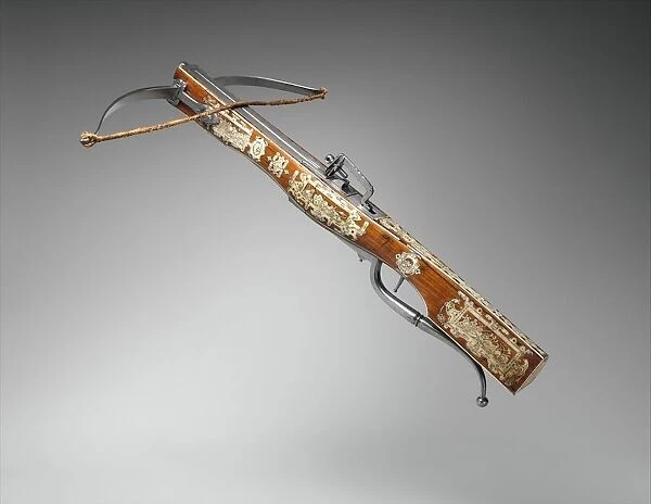 Pellet and Bolt Crossbow Combined with a Wheel-Lock Gun, Central European, c1570-1600