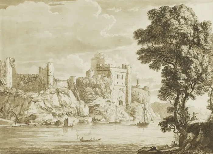 Framed Print : Pembroke Castle, from Twelve Views in Aquatinta from Drawings taken Framed Print : Pembroke Castle, from Twelve Views in Aquatinta from Drawings taken