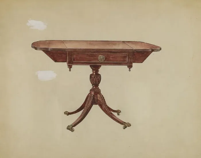 Framed Print : Pembroke Table, 1936. Creator: Florence Choate Framed Print : Pembroke Table, 1936. Creator: Florence Choate