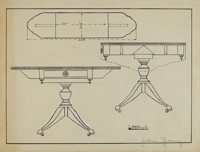 Framed Print : Pembroke Table, 1936. Creator: John Garay Framed Print : Pembroke Table, 1936. Creator: John Garay