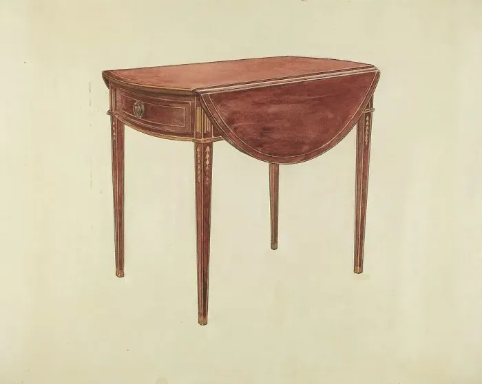 Framed Print : Pembroke Table, c. 1940. Creator: Florence Choate Framed Print : Pembroke Table, c. 1940. Creator: Florence Choate