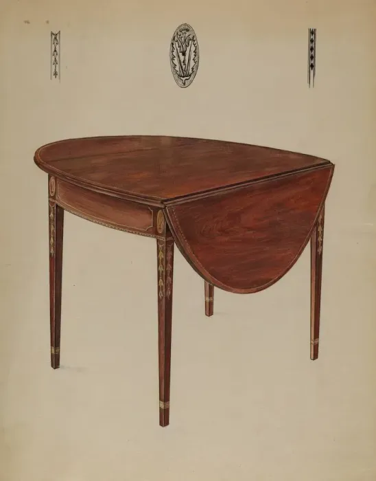 Framed Print : Pembroke Table (Drop Leaf), 1935 / 1942. Creator: Bernard Gussow Framed Print : Pembroke Table (Drop Leaf), 1935 / 1942. Creator: Bernard Gussow