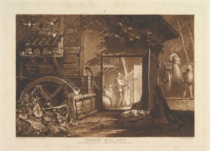 Framed Print : Pembury Mill, Kent (Liber Studiorum, part III, plate 12), June 10, 1808 Framed Print : Pembury Mill, Kent (Liber Studiorum, part III, plate 12), June 10, 1808