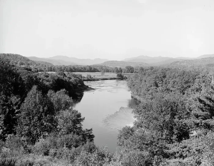 Framed Print : Pemigewasset Valley and Franconia Mountains from West Campton, West Campton, N.H. c1900-1910. Creator: Unknown Framed Print : Pemigewasset Valley and Franconia Mountains from West Campton, West Campton, N.H. c1900-1910. Creator: Unknown
