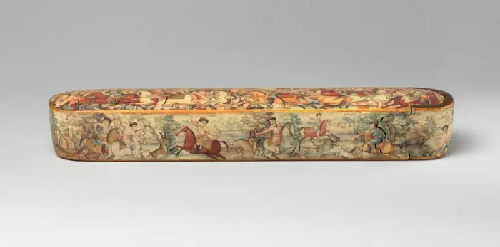 Framed Print : Pen Box (Qalamdan) Depicting Shah Isma il in a Battle against the Uzbeks, Iran Framed Print : Pen Box (Qalamdan) Depicting Shah Isma il in a Battle against the Uzbeks, Iran
