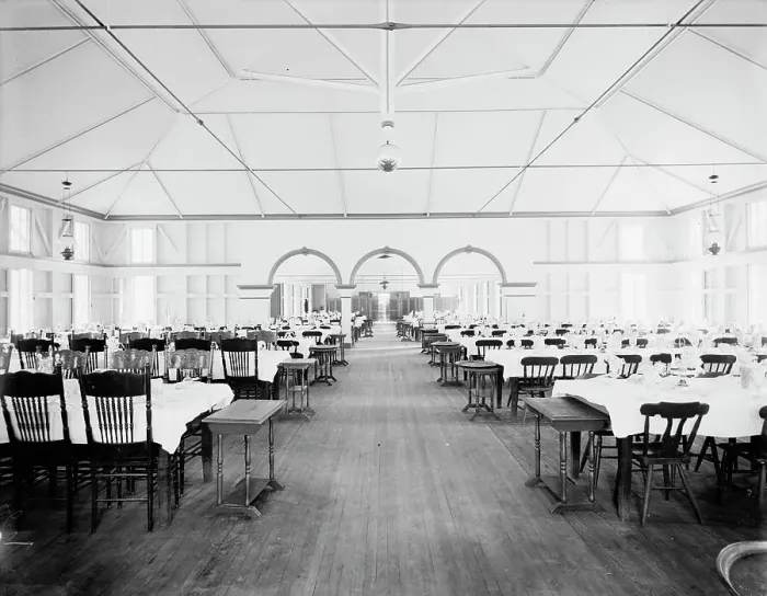 Framed Print : Pen-Mar Park, dining room, between 1900 and 1905. Creator: Unknown Framed Print : Pen-Mar Park, dining room, between 1900 and 1905. Creator: Unknown