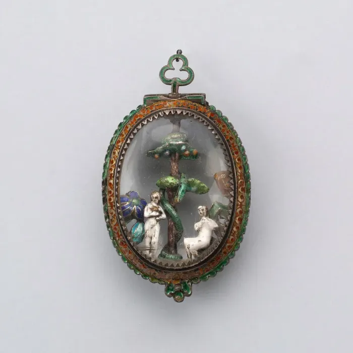Framed Print : Pendant with Adam and Eve, Vienna, 18th / 19th century. Creator: Unknown Framed Print : Pendant with Adam and Eve, Vienna, 18th / 19th century. Creator: Unknown