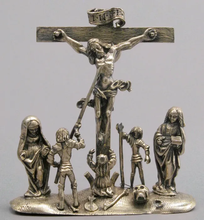 Framed Print : Pendant with the Crucifixion and Attendant Figures, German, ca. 1520. Creator: Unknown Framed Print : Pendant with the Crucifixion and Attendant Figures, German, ca. 1520. Creator: Unknown