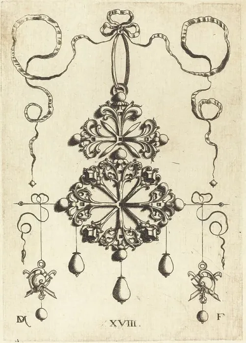 Framed Print : Pendant with Two Double Crosses. Creator: Daniel Mignot Framed Print : Pendant with Two Double Crosses. Creator: Daniel Mignot