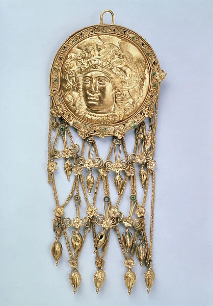 Pendant with Head of Athena Parthenos, early 4th century BC