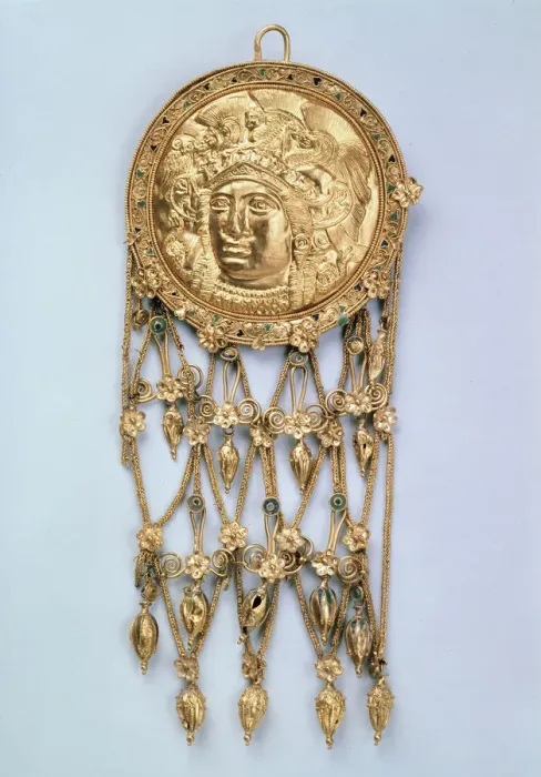 Framed Print : Pendant with Head of Athena Parthenos, early 4th century BC Framed Print : Pendant with Head of Athena Parthenos, early 4th century BC