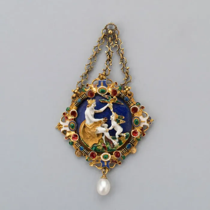 Framed Print : Pendant with Venus and Cupid, Europe, third quarter of the 19th century. Creator: Unknown Framed Print : Pendant with Venus and Cupid, Europe, third quarter of the 19th century. Creator: Unknown