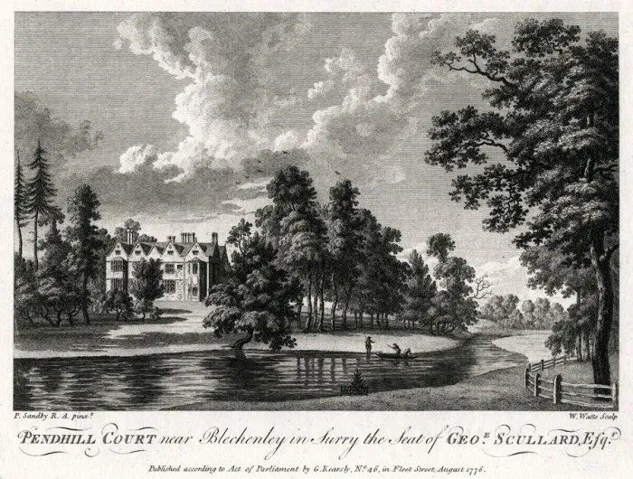 Framed Print : Pendhill Court near Bletchenley in Surry the Seat of George Scullard Esquire, 1776. Artist: William Watts Framed Print : Pendhill Court near Bletchenley in Surry the Seat of George Scullard Esquire, 1776. Artist: William Watts