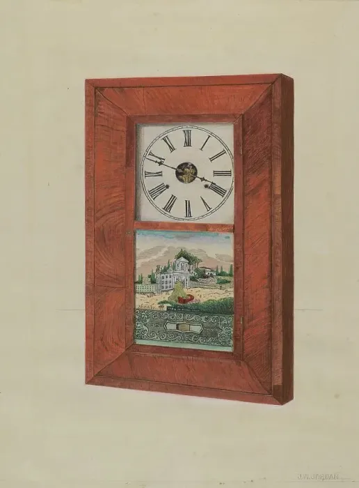 Framed Print : Pendulum Clock, c. 1937. Creator: John Jordan Framed Print : Pendulum Clock, c. 1937. Creator: John Jordan