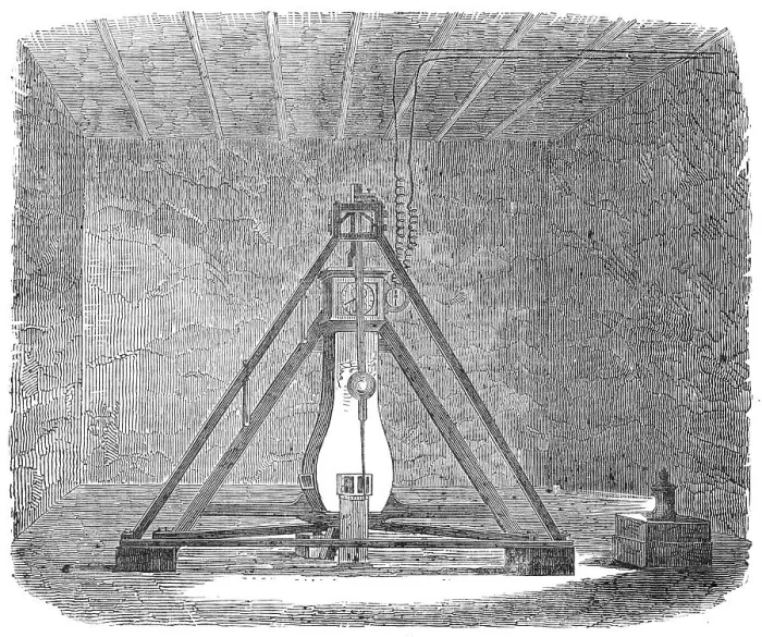 Framed Print : Pendulum-Room at the Bottom of the Harton Coal-Pit, 1854. Creator: Unknown Framed Print : Pendulum-Room at the Bottom of the Harton Coal-Pit, 1854. Creator: Unknown