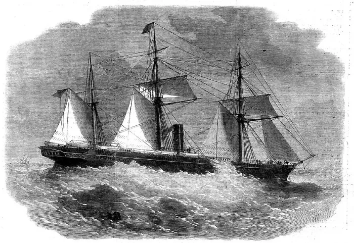 Framed Print : The Peninsular and Oriental Steam Company's new ship Poonah, 1862. Creator: Unknown Framed Print : The Peninsular and Oriental Steam Company's new ship Poonah, 1862. Creator: Unknown