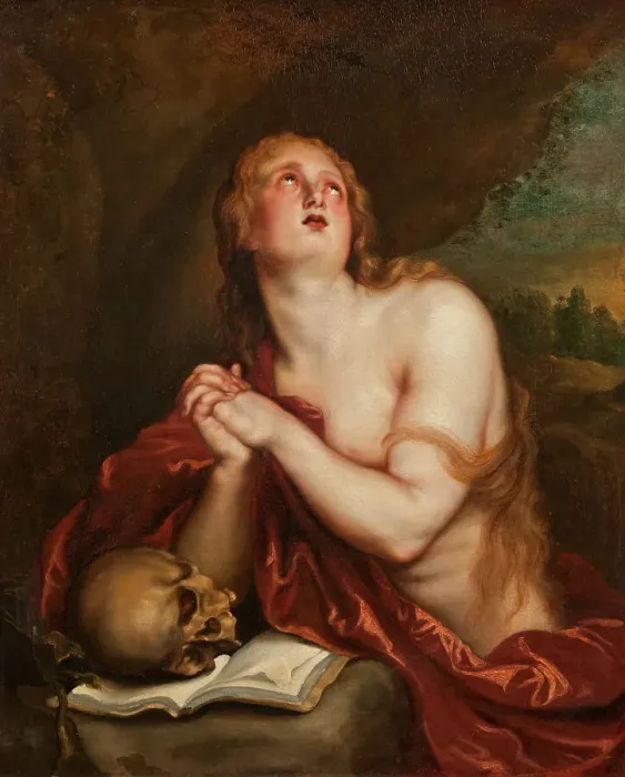 Framed Print : The Penitent Magdalen. Creator: Workshop of Anthony van Dyck Framed Print : The Penitent Magdalen. Creator: Workshop of Anthony van Dyck