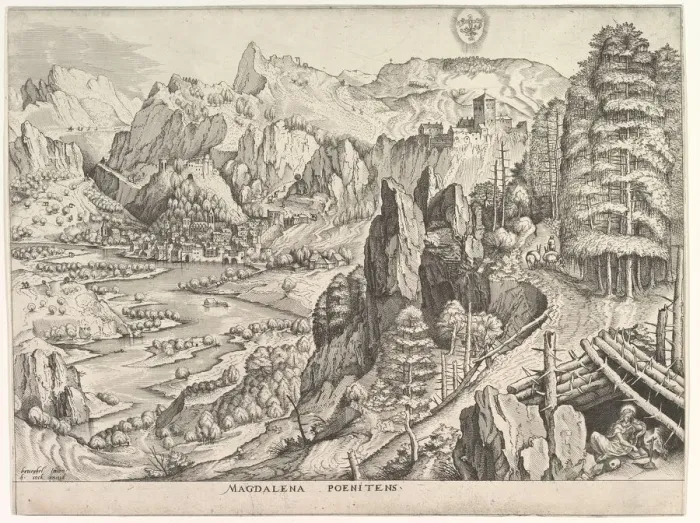 Framed Print : The Penitent Magdalene (Magdalena Poenitens) from The Large Landscapes, ca. 1555-56 Framed Print : The Penitent Magdalene (Magdalena Poenitens) from The Large Landscapes, ca. 1555-56