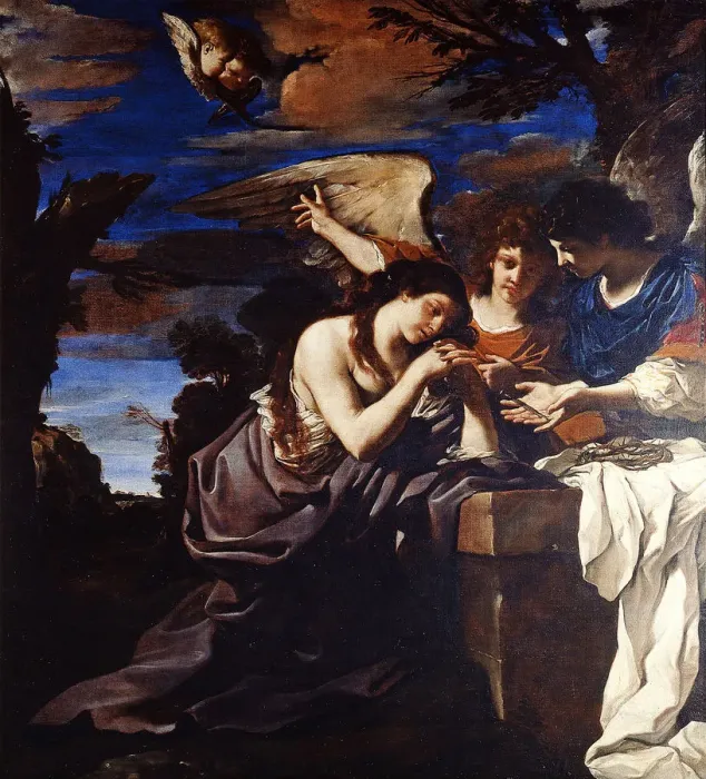 Framed Print : The Penitent Mary Magdalene with Two Angels Framed Print : The Penitent Mary Magdalene with Two Angels