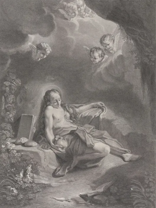 Framed Print : The Penitent Mary Magdalene, ca. 1729. Creator: Nicolas Dauphin de Beauvais