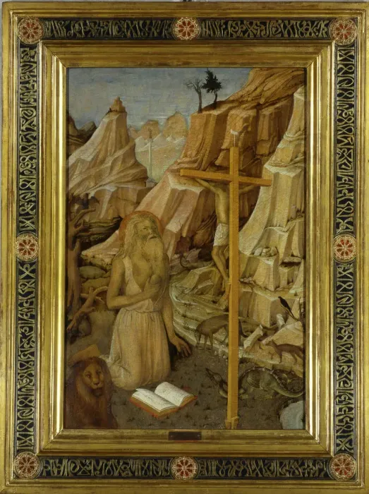 Framed Print : The Penitent Saint Jerome in the desert, 1450. Creator: Bellini, Jacopo (c. 1400-c Framed Print : The Penitent Saint Jerome in the desert, 1450. Creator: Bellini, Jacopo (c. 1400-c