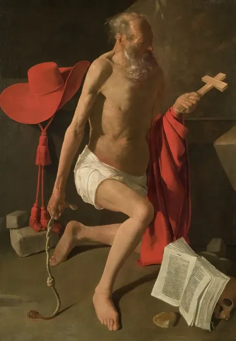 Framed Print : The Penitent St Jerome. Creator: Georges de la Tour Framed Print : The Penitent St Jerome. Creator: Georges de la Tour