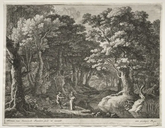 Framed Print : The Penitents: The Temptation of St. Anthony. Creator: Herman van Swanevelt (Dutch, c Framed Print : The Penitents: The Temptation of St. Anthony. Creator: Herman van Swanevelt (Dutch, c