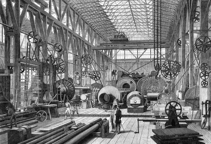 Framed Print : Penn's Machine-Engine Factory at Greenwich: the Large Machine-Shop and Turnery, 1865. Creator: Unknown