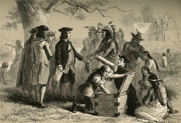 Penns Treaty with the Indians, (1877). Creator: Albert Bobbett