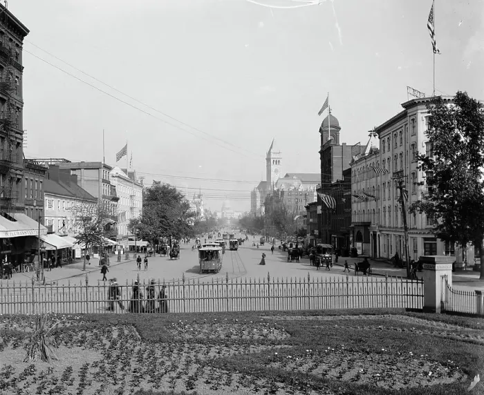 Framed Print : Pennsylvania Ave. from Treasury, Washington, D.C. 1897. Creator: William H. Jackson Framed Print : Pennsylvania Ave. from Treasury, Washington, D.C. 1897. Creator: William H. Jackson