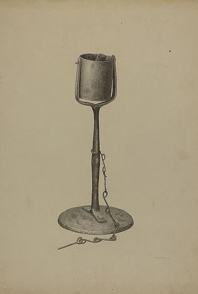 Pennsylvania Fat Lamp, c. 1940. Creator: Milton Grubstein