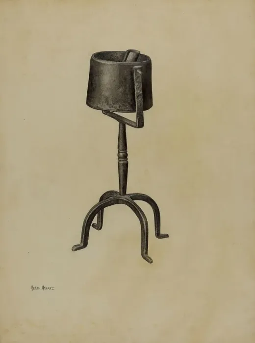 Framed Print : Pennsylvania Fat Lamp, c. 1941. Creator: Helen Hobart Framed Print : Pennsylvania Fat Lamp, c. 1941. Creator: Helen Hobart