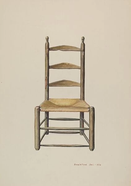 Pennsylvania Ladder Back Chair, 1935  /  1942. Creator: Samuel W. Ford