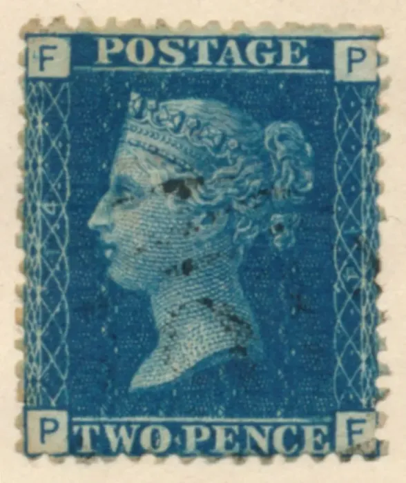 Framed Print : The Two Penny Blue or The Two Pence Blue postage stamp, 1840s Framed Print : The Two Penny Blue or The Two Pence Blue postage stamp, 1840s