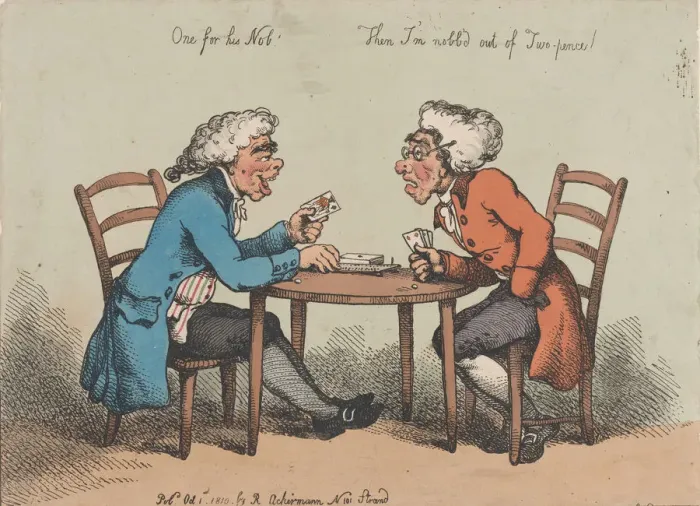Framed Print : Two Penny Cribbage, October 1, 1810. October 1, 1810. Creator: Thomas Rowlandson Framed Print : Two Penny Cribbage, October 1, 1810. October 1, 1810. Creator: Thomas Rowlandson