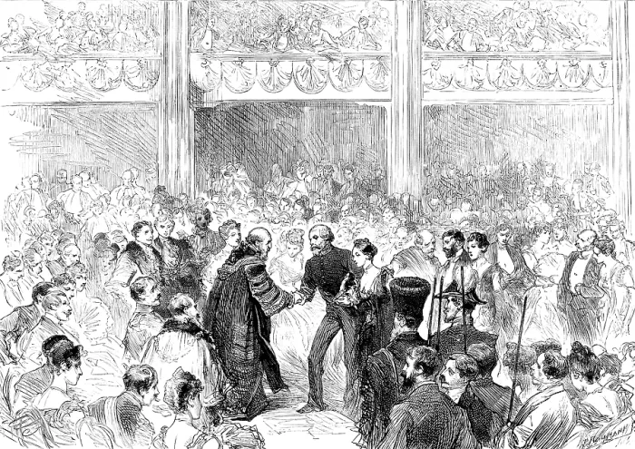 Framed Print : The Penny Postage Jubilee Celebration at Guildhall: the Lord Mayor receiving visitors... 1890. Creator: P Naumann Framed Print : The Penny Postage Jubilee Celebration at Guildhall: the Lord Mayor receiving visitors... 1890. Creator: P Naumann