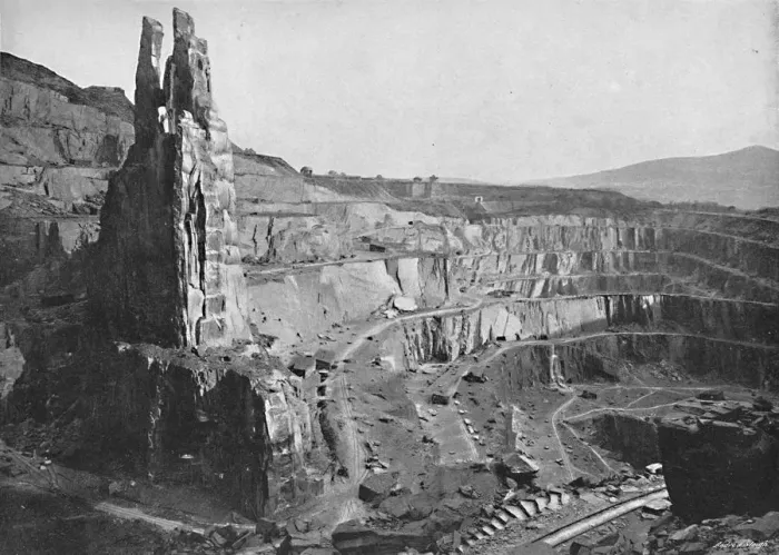 Framed Print : Penrhyn Slate Quarries, c1896. Artist: John Wickens Framed Print : Penrhyn Slate Quarries, c1896. Artist: John Wickens